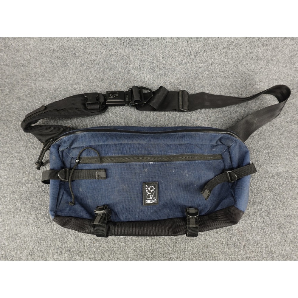 Chrome Industries Kadet Sling Bag Mens OS Navy Blue Seatbelt Buckle Messenger